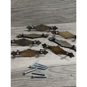 Vtg Drawer Pulls Brass Replacement Parts Set of 7 Furniture Restoration (b6)